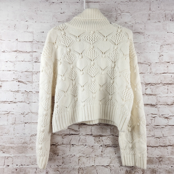 Line & Dot Shirley Turtle Neck Sweater in Ivory Small NWT - Picture 6 of 9